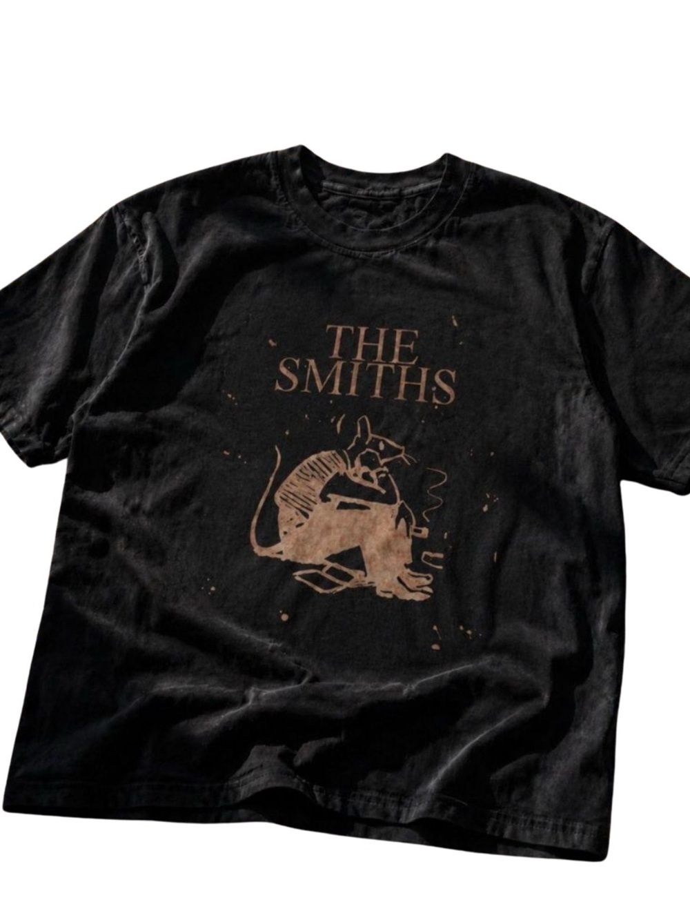Gildan Black T-Shirt with Brown The Smiths Print - Picture 1 of 2